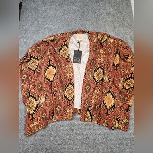 Chaser Aztec Bohemian Patterned Kimono Open Front Cardigan XS/S NWT